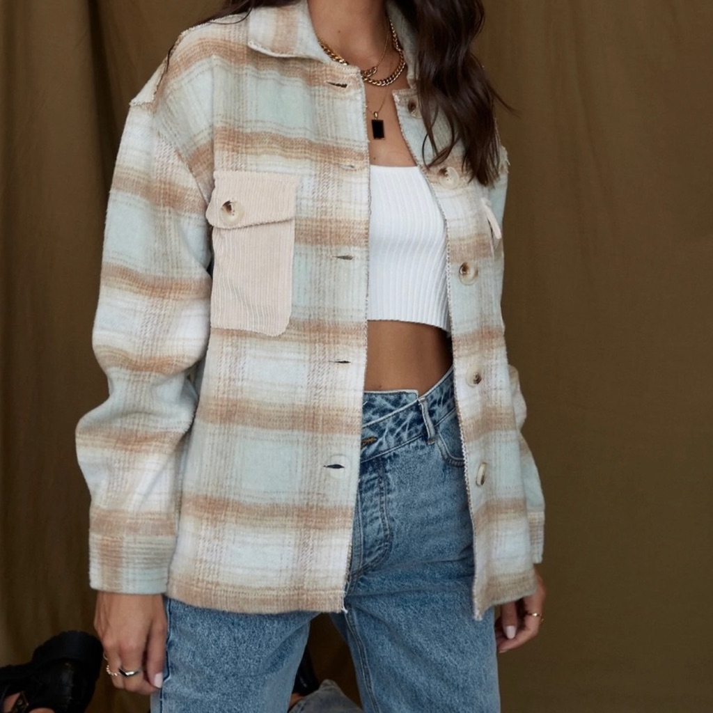 Polagram Plaid Patch Jacket